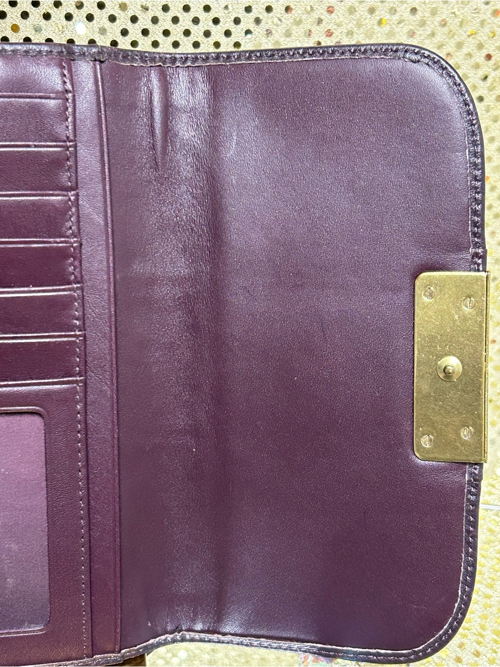 Coach Vintage Leather Trifiold Clutch Wallet in Dark Brown w/Gold Accent Approx. - Picture 10 of 13